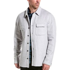 Ted Baker London Overshirt Wool Blend Gray Shirt Jacket Men's Size 5 (US XL)